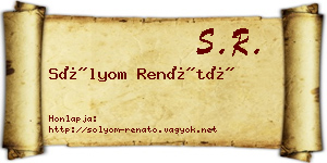 Sólyom Renátó névjegykártya