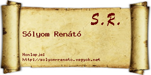 Sólyom Renátó névjegykártya