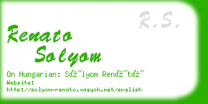 renato solyom business card